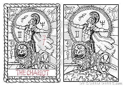 The major arcana tarot card. The chariot Vector Illustration