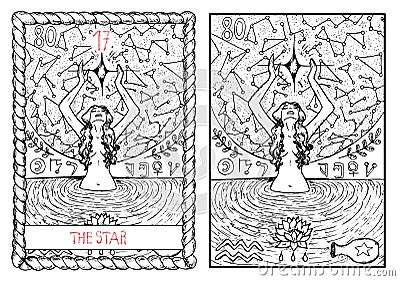 The major arcana tarot card. The star Vector Illustration