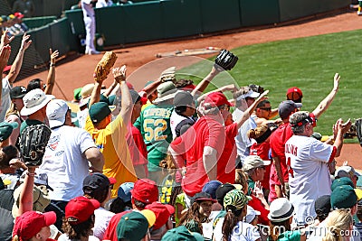 Major League Baseball - Fans Ask for a Ball Editorial Stock Photo