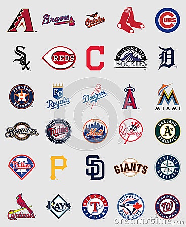 Major League Baseball logos Vector Illustration