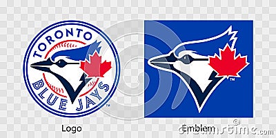 Major League Baseball MLB. American League AL. Al East. Toronto Blue Jays logo and emblem. Kyiv, Ukraine - May 22, 2022 Vector Illustration