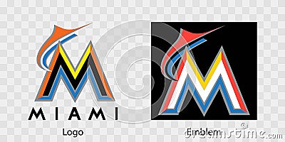 Major League Baseball MLB. National League NL. NL East. Miami Marlins logo and emblem. Kyiv, Ukraine - May 22, 2022 Vector Illustration