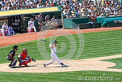 Major League Baseball - Seth Smith Swings Editorial Stock Photo