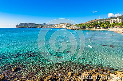 Majorca beach Platja de Tora at Peguera, Spain. Stock Photo