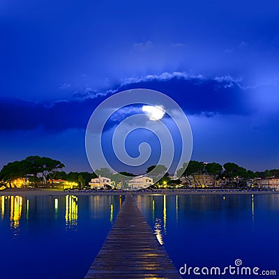 Majorca Muro beach sunrise Alcudia Bay Mallorca Stock Photo