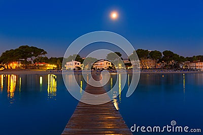 Majorca Muro beach sunrise Alcudia Bay Mallorca Stock Photo