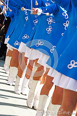 Majorette girls Stock Photo