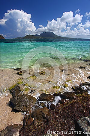 Majors Bay Beach on Saint Kitts Stock Photo