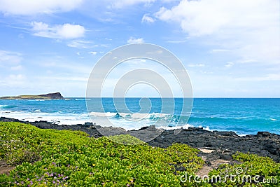 Makapu`u Beach Tidepools on Oahu, Hawaii Stock Photo