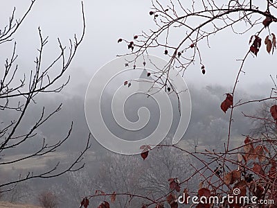 Makaravank Monastery in the fog Stock Photo