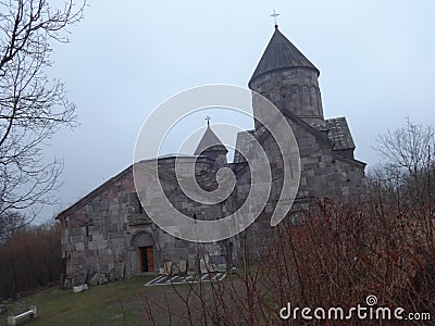 Makaravank Monastery in the fog Stock Photo