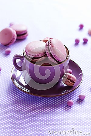 Makarons French pastries stuffed Stock Photo
