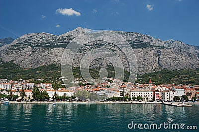 gorgeous scene of town makarska, croatia Stock Photo