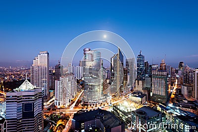 Makati Skyline, Manila, Philippines. Stock Photo