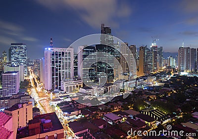 Makati Skyline, Metro Manila Stock Photo