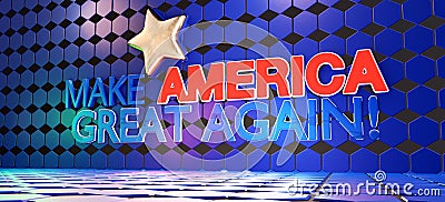 Make america great again creative background 3d-illustration Cartoon Illustration