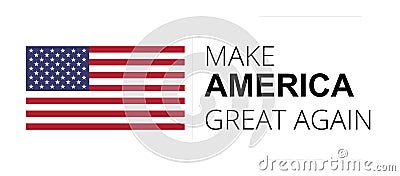 Make america great again symbol text isolated on white 3d-illustration Cartoon Illustration