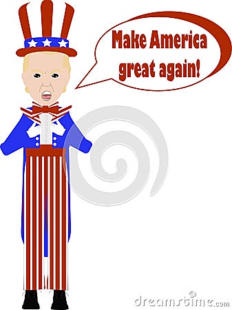 Make America Great Again Uncle Sam Cartoon Stock Photo