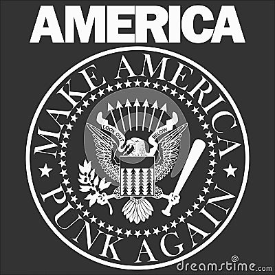 Make America Punk Again vector illustration logo Cartoon Illustration