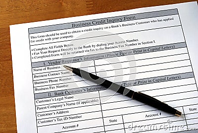 Make the business credit inquiry Stock Photo