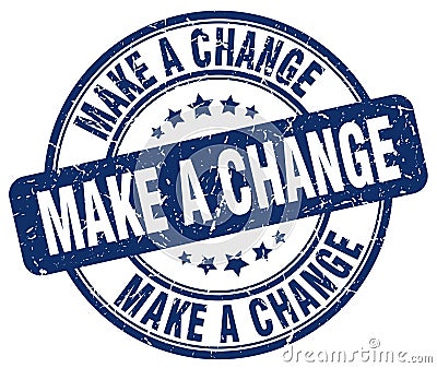 make a change blue stamp Vector Illustration