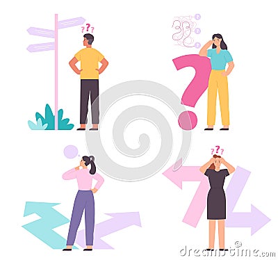 Make decision concept, right and wrong solution Vector Illustration