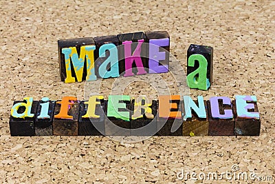 Make difference change chance succeed leadership concept career solution success Stock Photo