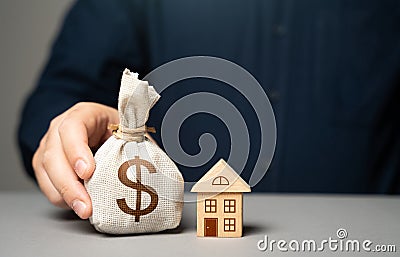 Make a down payment on the purchase of a house. Buy or sell a house. Issuing a mortgage bank loan. Property appraisal. Home Stock Photo