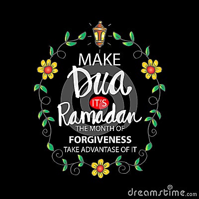 Make Dua â€“ its Ramadan the month of forgiveness. Vector Illustration