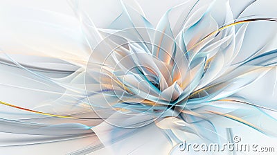 Make ethereal fractal art with light tones and soft patterns for a mesmerizing visual experience Stock Photo