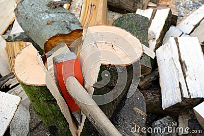 Make firewood Stock Photo