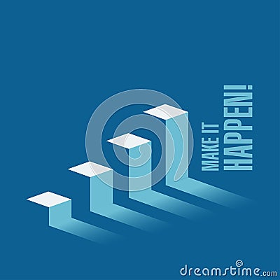 Make it happen business graph message concept Stock Photo