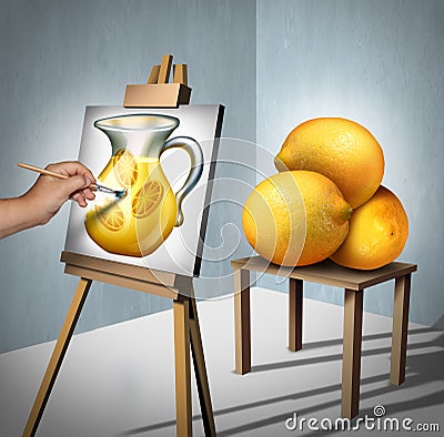 Make Lemonade Out Of Lemons Cartoon Illustration