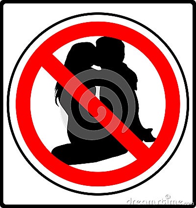 Make love prohibited sign Vector Illustration