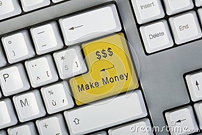Make money button Stock Photo