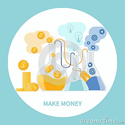 Make money concept Vector Illustration