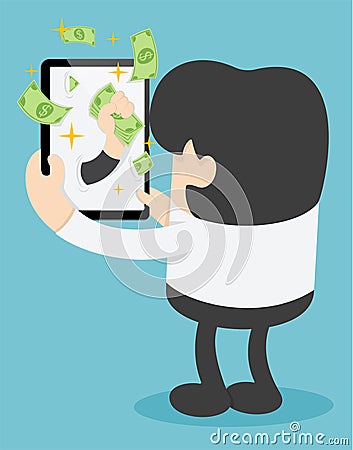 Make money online Vector Illustration