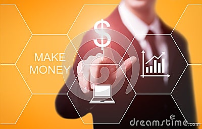 Make Money Online Profit Success Business Finance Internet Concept Stock Photo
