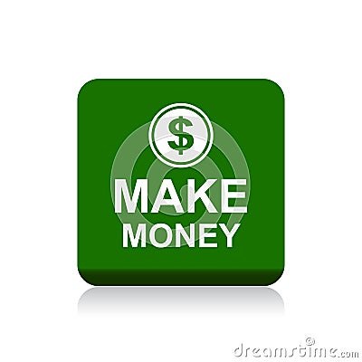 Make money web button Cartoon Illustration