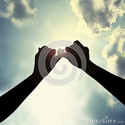 Make promise in sky Stock Photo