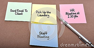 Make Schedule for busy day at work Stock Photo