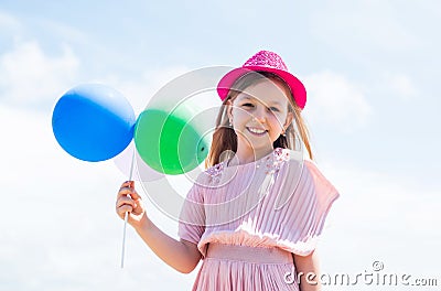 Make unforgettable memories. kid having fun. international childrens day. happy childhood. child with balloons Stock Photo
