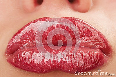 Make up of bright lips Stock Photo