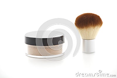 Make-up brush with powder Stock Photo