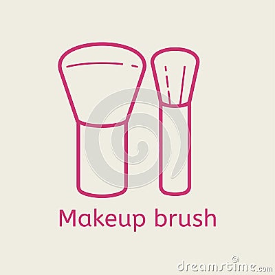 Make up brush thin line icon. Vector Illustration