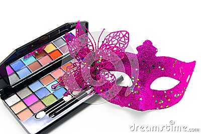 make up collection with mask Stock Photo