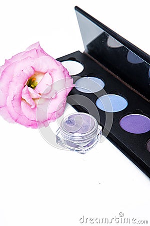 Make-up Colorful Eyes Shadow Palette Stock Photo