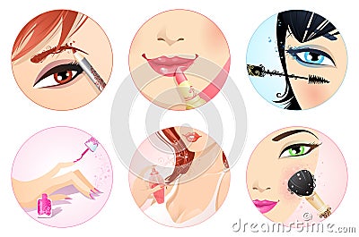 Make-up icon set. Vector Illustration