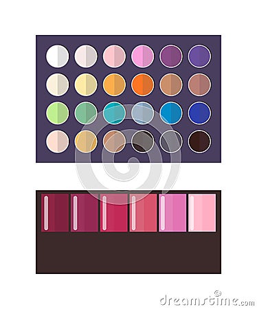 Make Up Palette of Eyeshadow Vector Illustration Vector Illustration