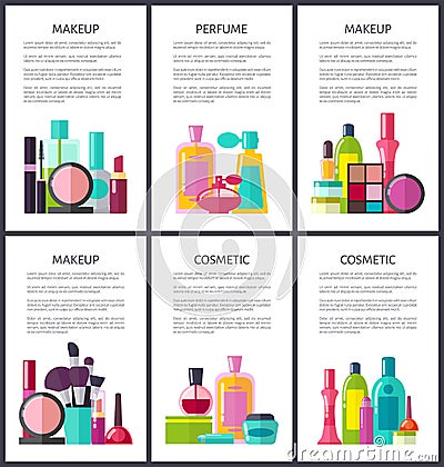 Make Up and Perfume Collection Vector Illustration Vector Illustration